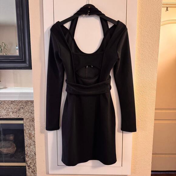 NWT Anthropologie Ponte Cutout Mini Dress Little Black Dress Knit Size Small - Picture 6 of 9